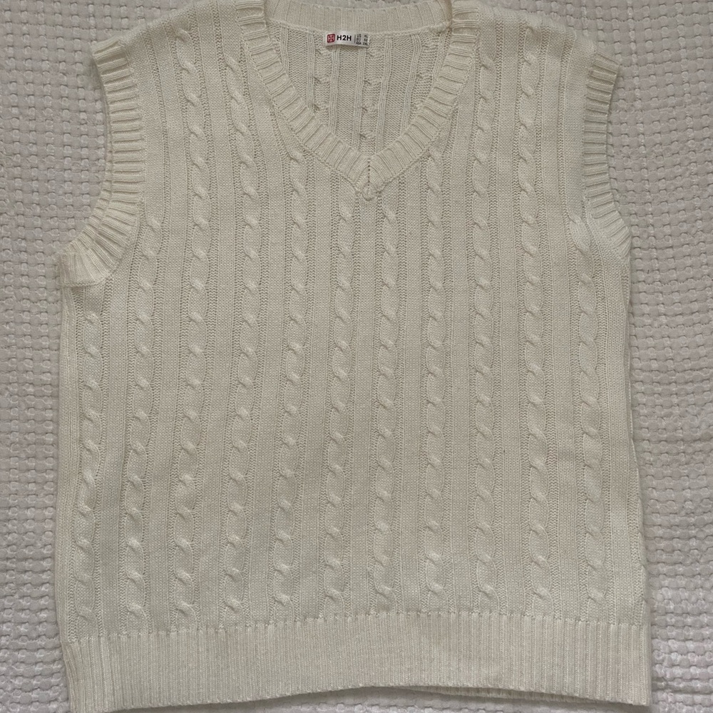 Cream Colored Unisex Vest: XL
